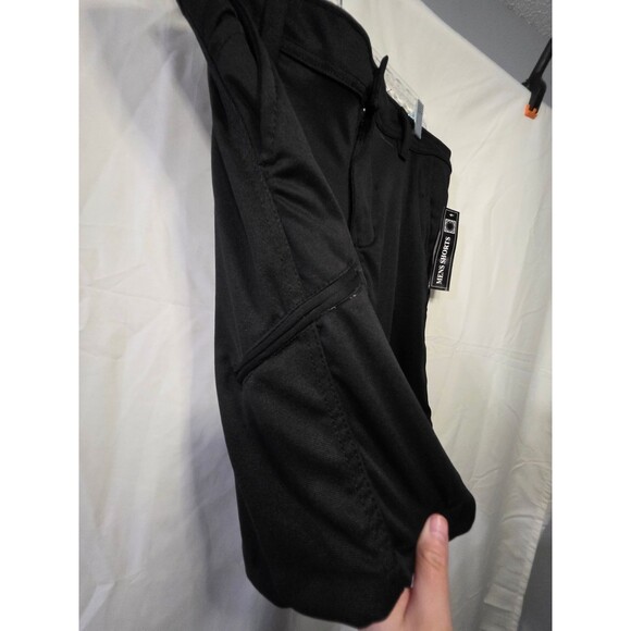 Plugg Men's Black Chino Shorts Size 34 Stretch Logo Flat Front Casual - Picture 3 of 5